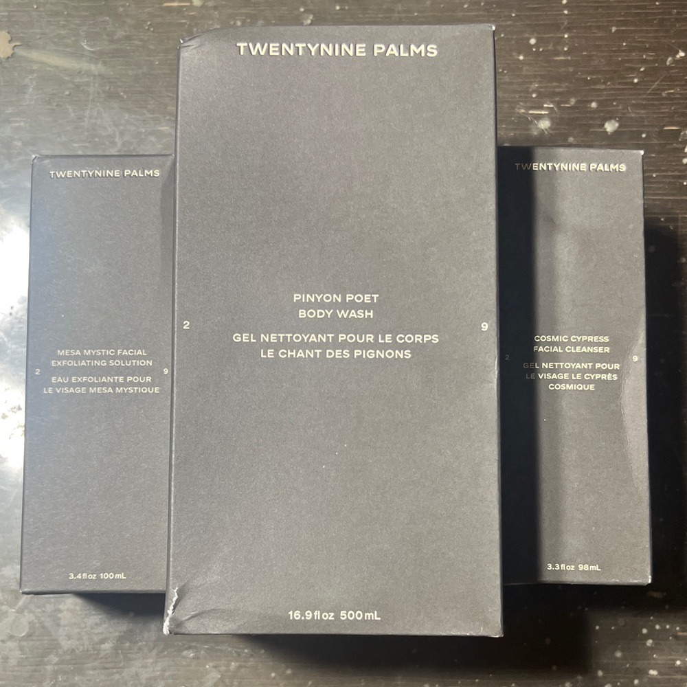 Lot of 3 Twentynine Palms Pinyon Poet Body Wash/Facial Exfoliate/Facial Cleanser